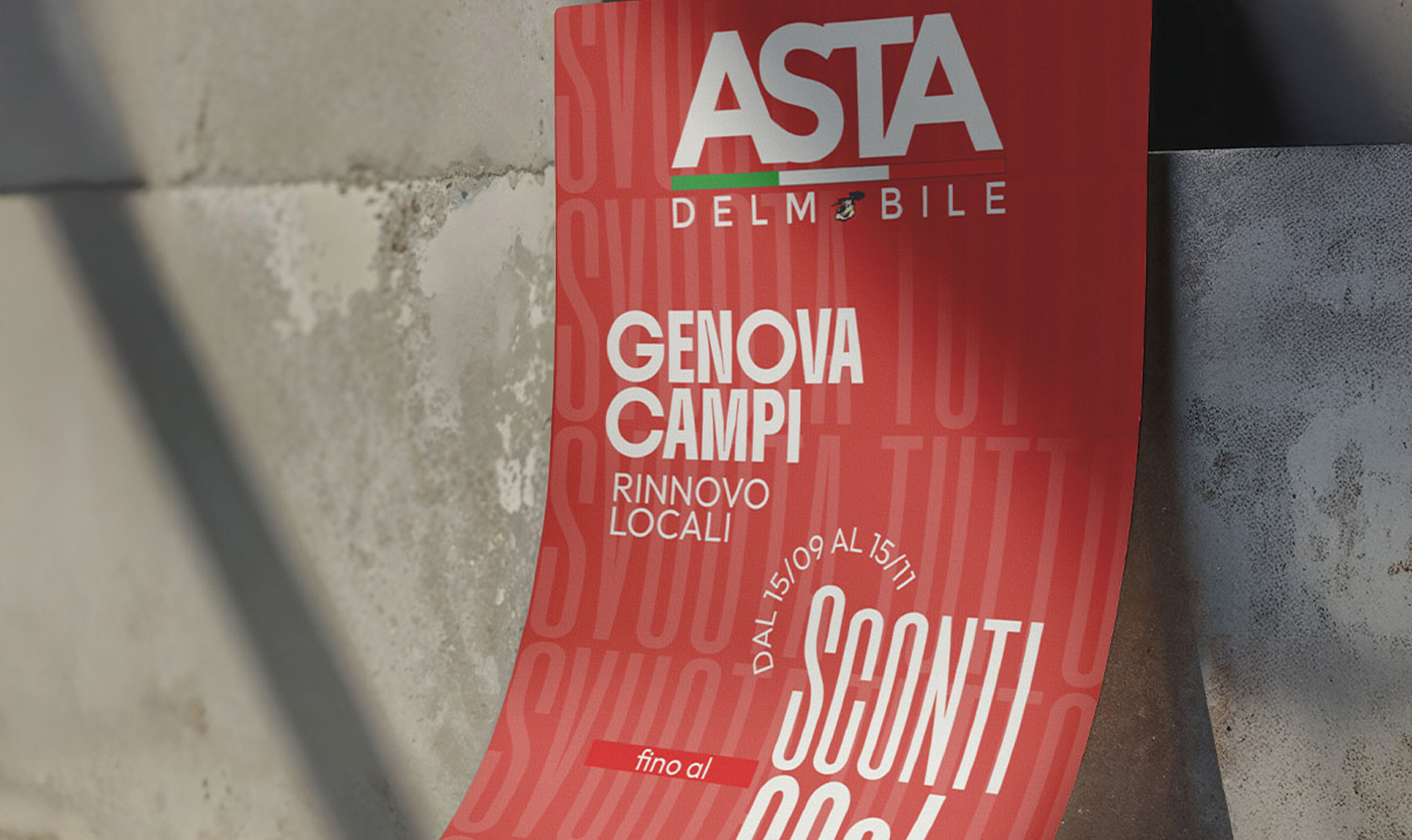 Progetto di brand identity interno showroom per Asta del Mobile