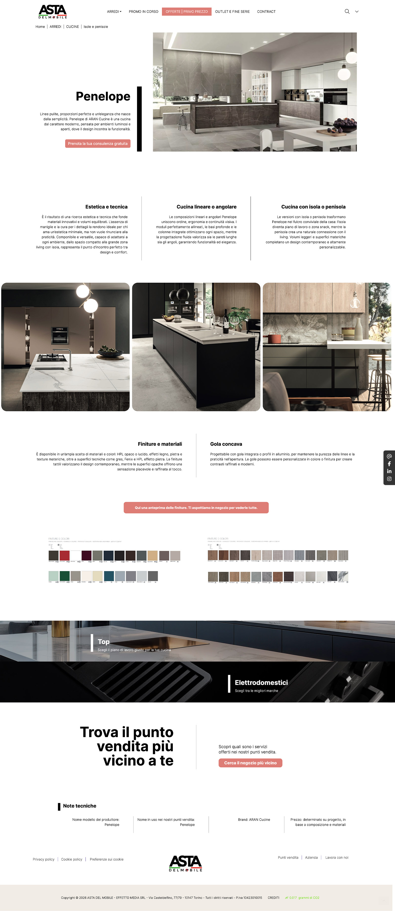 Esempio di progettazione UX per sito retail: struttura modulare per la presentazione dei prodotti Asta del Mobile