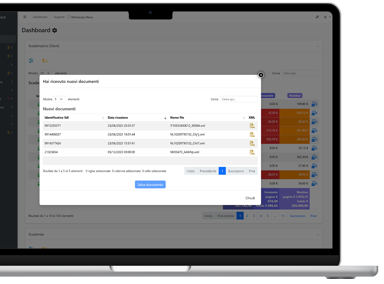 Interfaccia Reginvoice per la ricezione automatica di documenti XML dal Sistema di Interscambio (SDI), con lettura chiara e salvataggio guidato